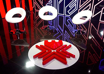 Объемный логотип красного цвета для телестудии
